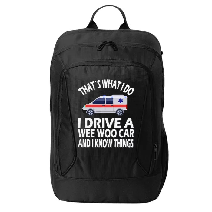 Wee Woo Car Funny Paramedic City Backpack