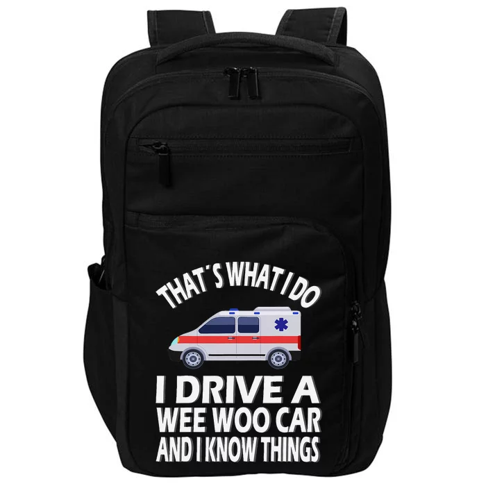 Wee Woo Car Funny Paramedic Impact Tech Backpack