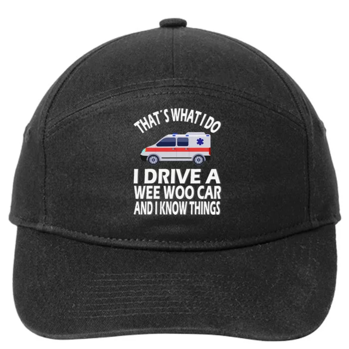 Wee Woo Car Funny Paramedic 7-Panel Snapback Hat