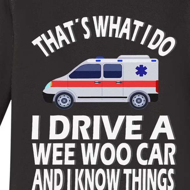 Wee Woo Car Funny Paramedic Baby Long Sleeve Bodysuit