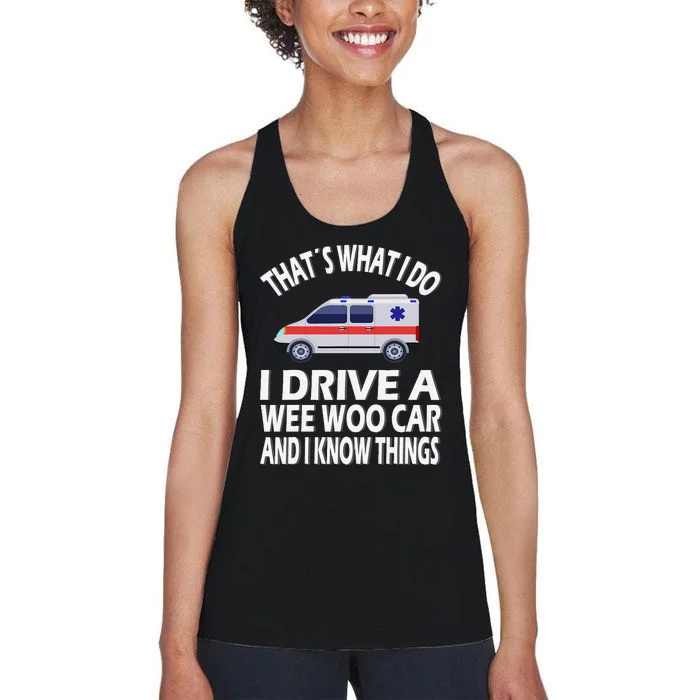 Wee Woo Car Funny Paramedic Women's Racerback Tank