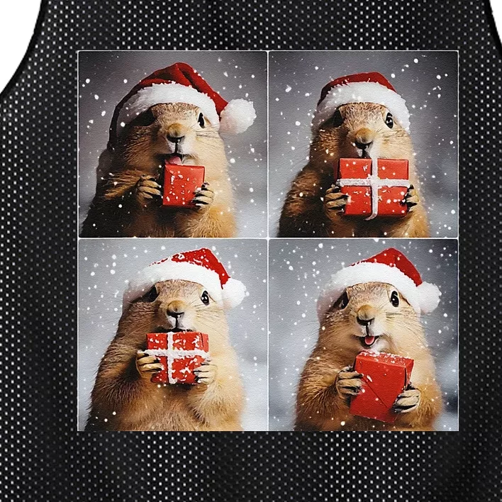 Winter Wonderland Christmas Prairie Dog Mesh Reversible Basketball Jersey Tank