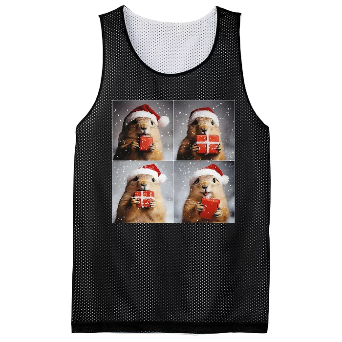 Winter Wonderland Christmas Prairie Dog Mesh Reversible Basketball Jersey Tank