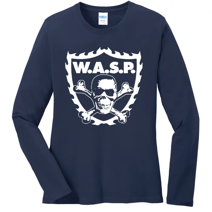 WASP W.A.S.P. CROSSBONES Ladies Long Sleeve Shirt