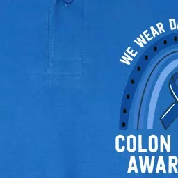 We Wear Dark Blue Colon Cancer Awareness Matching Family Gift Softstyle Adult Sport Polo