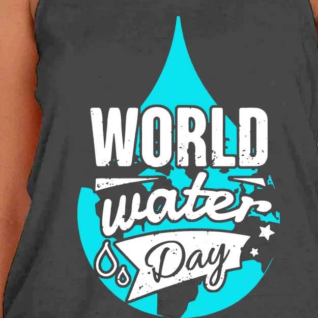 World Water Day Women's Knotted Racerback Tank