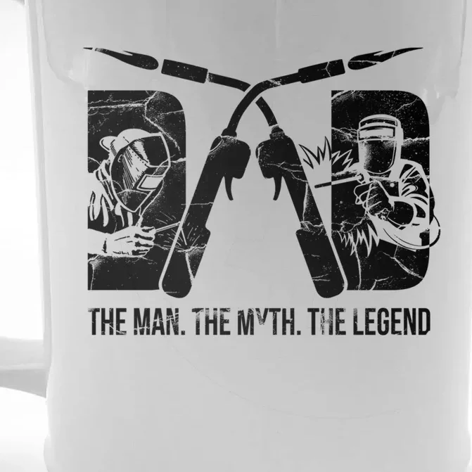 Welder Welding Dad Myth Legend Fathers Day Gift Front & Back Beer Stein