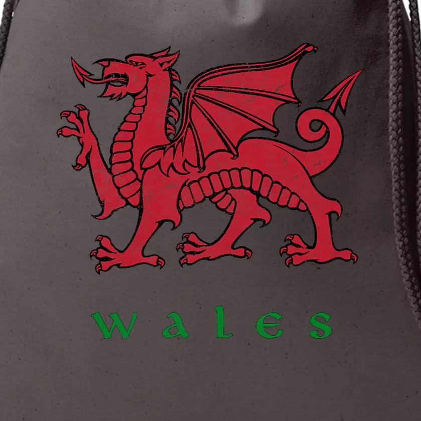 Wales Welsh Dragon Drawstring Bag