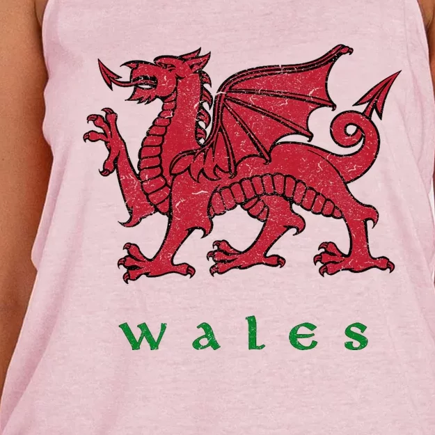 Wales Welsh Dragon Women's Knotted Racerback Tank