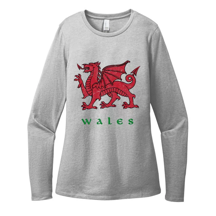 Wales Welsh Dragon Womens CVC Long Sleeve Shirt