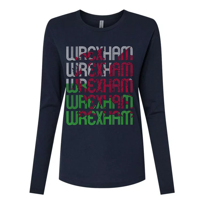 Wrexham Wales Dragon Welsh Flag Sports Merchandise Womens Cotton Relaxed Long Sleeve T-Shirt