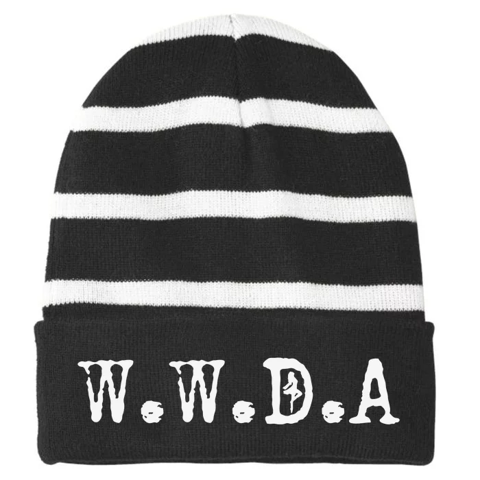 We Will Dance Again In Hebrew Festival 7.10.23 Remembrance Striped Beanie with Solid Band