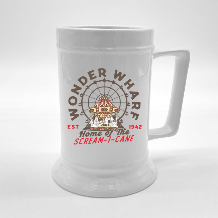 Wonder Wharf Est 1942 Home Of The Scream I Cane Front & Back Beer Stein