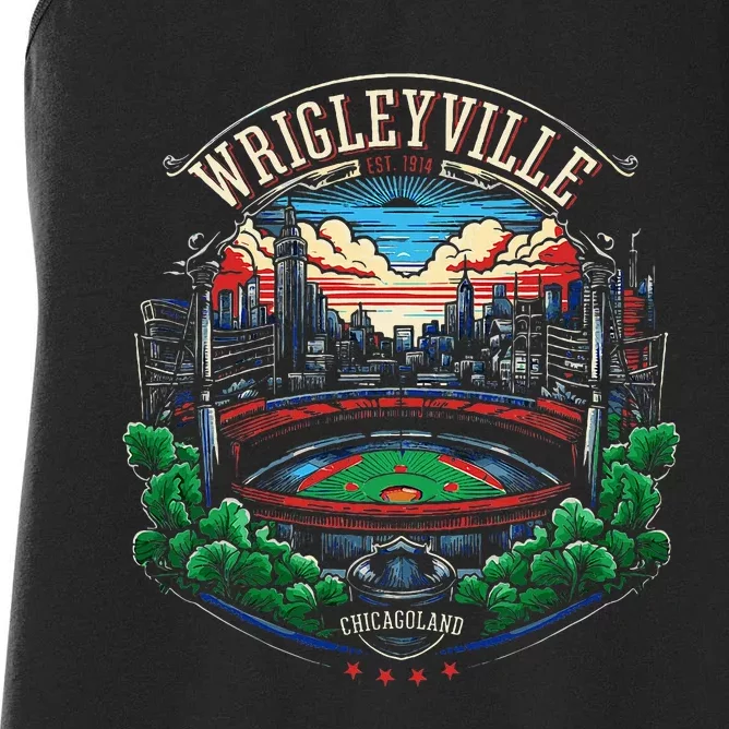 Wrigleyville Wrigleyville Est. 1914 Women's Racerback Tank