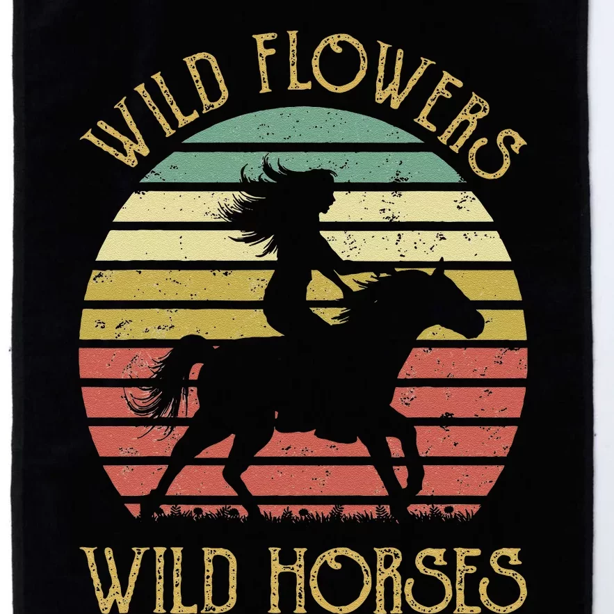 Wild West Flowers Wild Horses Western Cowgirl Country Music Gift Platinum Collection Golf Towel