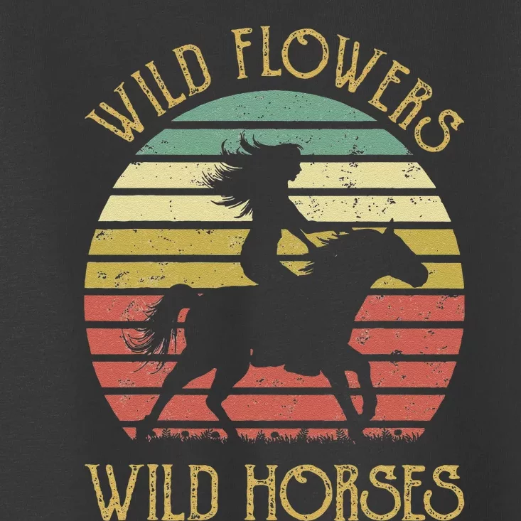 Wild West Flowers Wild Horses Western Cowgirl Country Music Gift Toddler T-Shirt