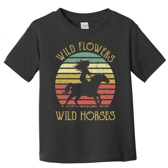 Wild West Flowers Wild Horses Western Cowgirl Country Music Gift Toddler T-Shirt