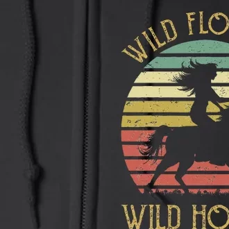 Wild West Flowers Wild Horses Western Cowgirl Country Music Gift Full Zip Hoodie