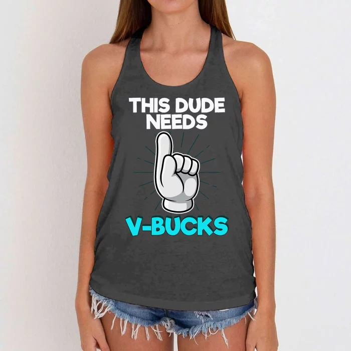 Will Work For Bucks Funny V Gifts For Bucks Rpg Gamer Women's Knotted Racerback Tank