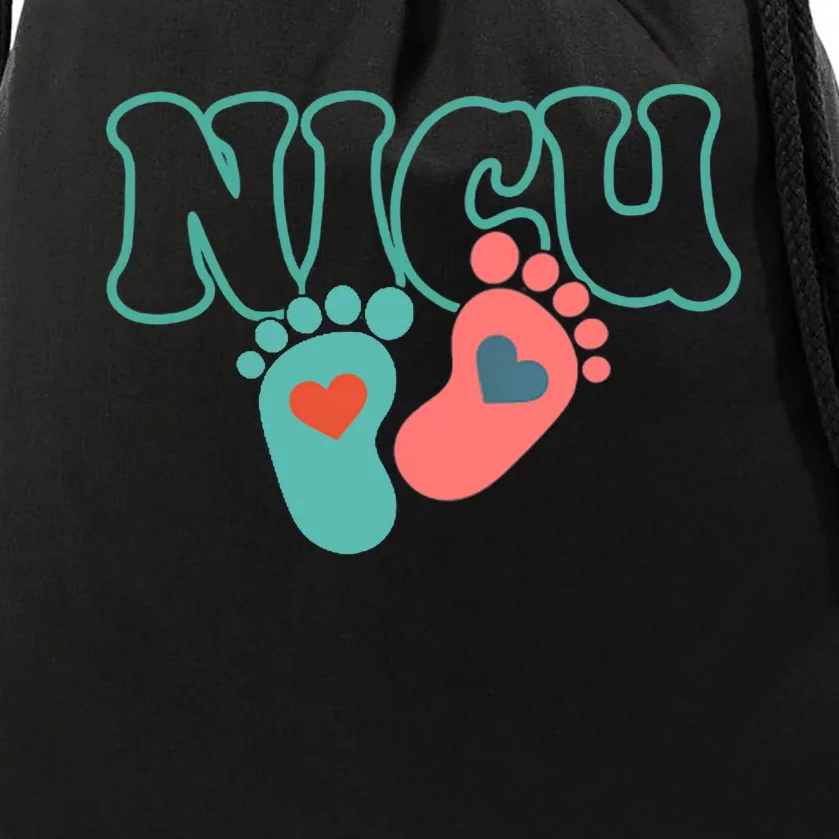 Will Work For Snuggles Nicu Nurse 2 Side Drawstring Bag