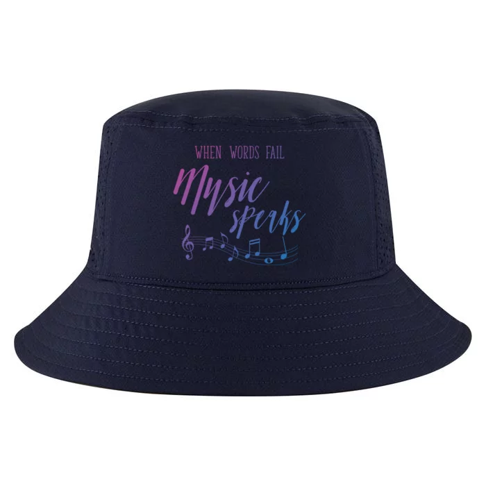 When Words Fail Music Speaks Cute Gift Cool Comfort Performance Bucket Hat