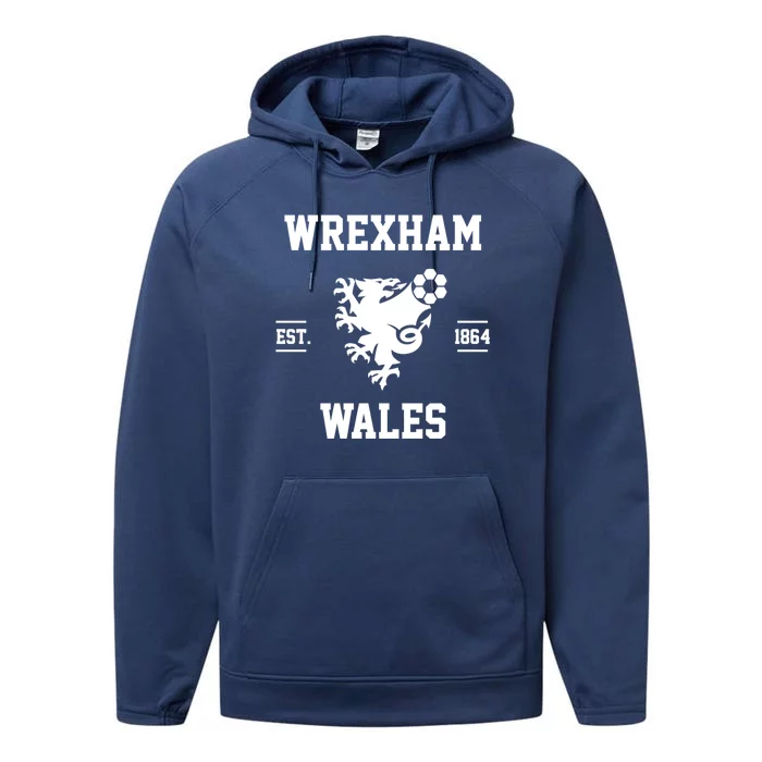 Wrexham Wales Football Gift Performance Fleece Hoodie