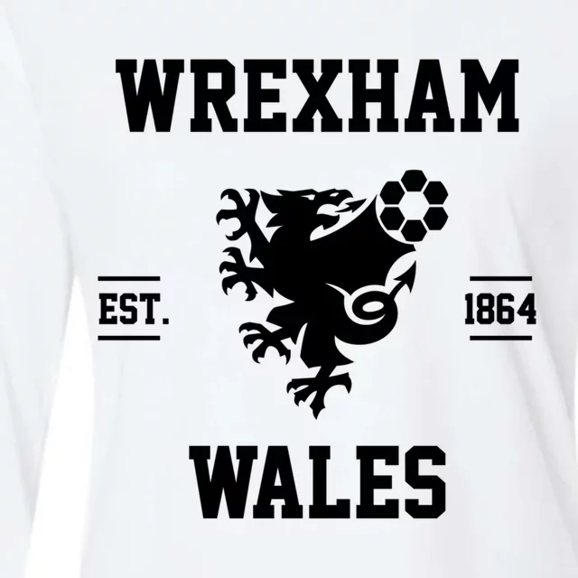 Wrexham Wales Football Gift Womens Cotton Relaxed Long Sleeve T-Shirt