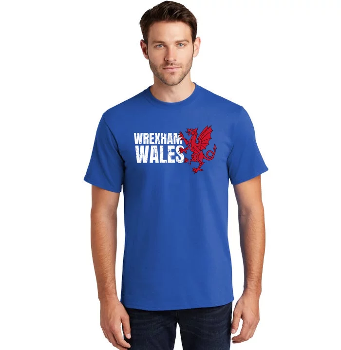 Wrexham Wales Flag Welsh Dragon Sports Urban Vintage Gift Tall T-Shirt