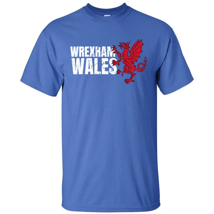 Wrexham Wales Flag Welsh Dragon Sports Urban Vintage Gift Tall T-Shirt