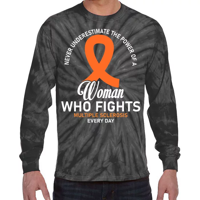 Women Who Fight Multiple Sclerosis Awareness Tie-Dye Long Sleeve Shirt