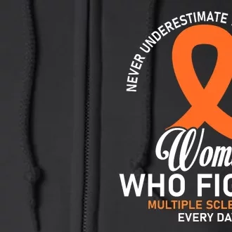 Women Who Fight Multiple Sclerosis Awareness Full Zip Hoodie