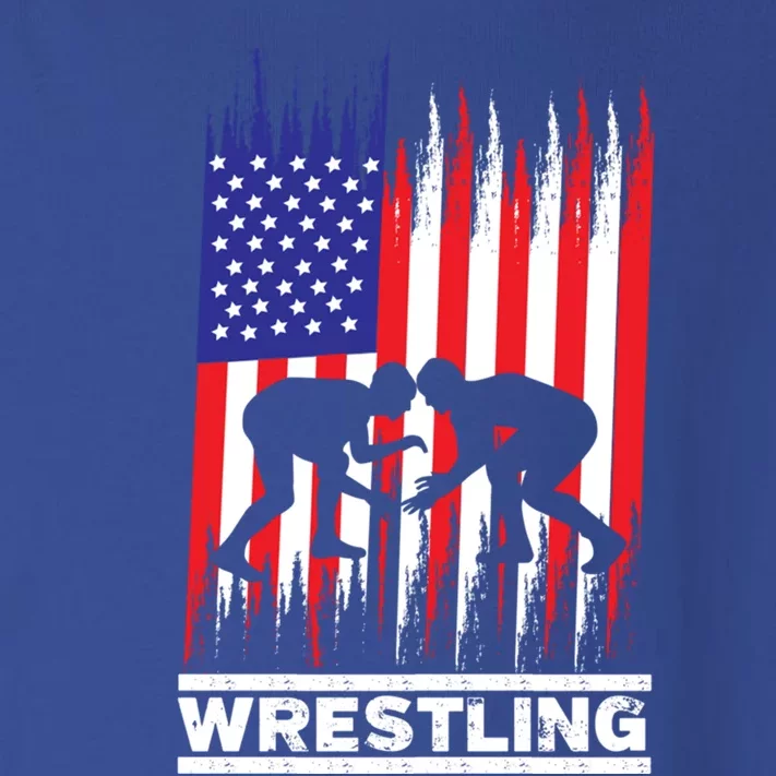 Wrestler Wrestling Fans American Flag Men Women Gift Toddler Long Sleeve Shirt