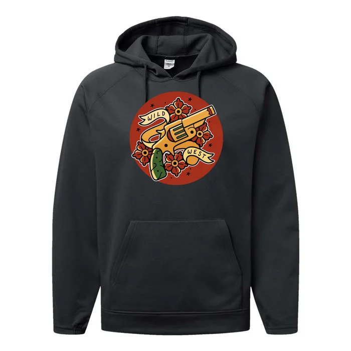 Wild West Floral Gun Performance Fleece Hoodie