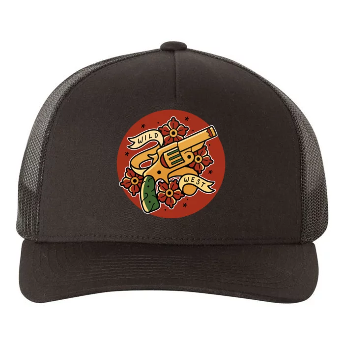 Wild West Floral Gun Yupoong Adult 5-Panel Trucker Hat