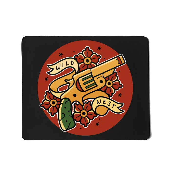 Wild West Floral Gun Mousepad