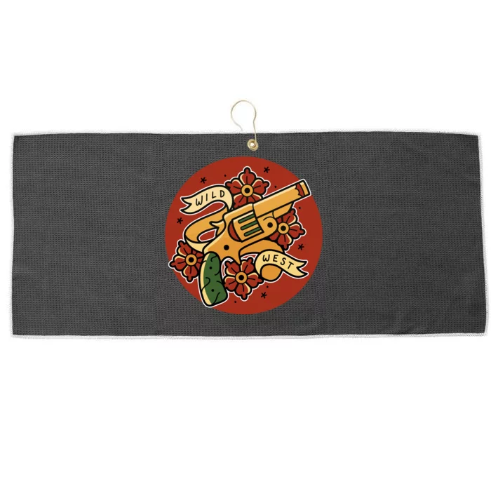 Wild West Floral Gun Large Microfiber Waffle Golf Towel