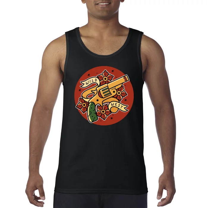 Wild West Floral Gun Tank Top