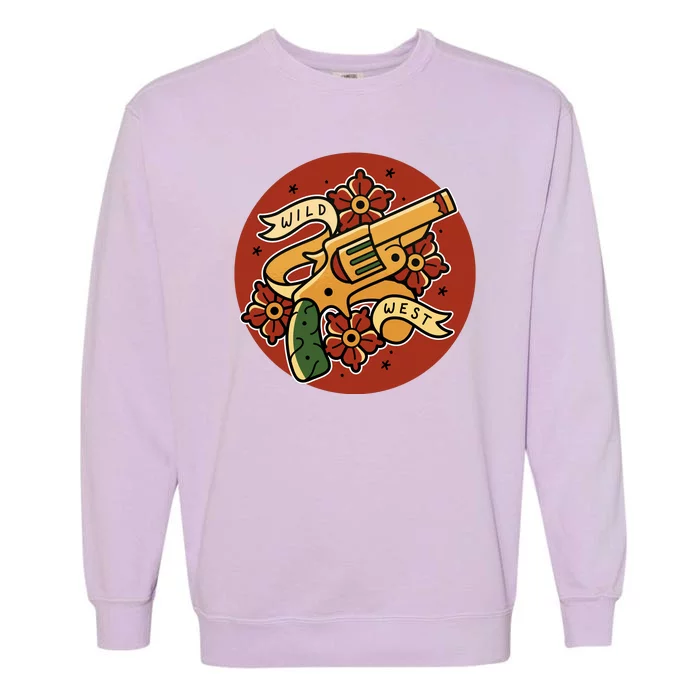 Wild West Floral Gun Garment-Dyed Sweatshirt