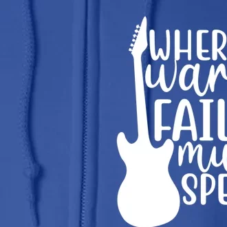 Where Words Fail Music Speaks Great Gift Musical Music Notes Musician Gift Full Zip Hoodie