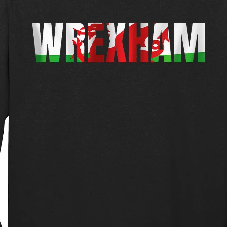 Wrexham Wales Flag Welsh Dragon Apparel Merchandise Long Sleeve Shirt