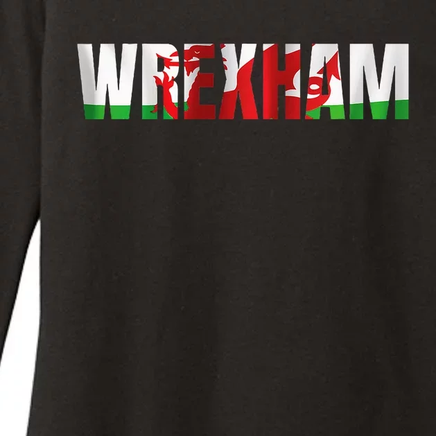 Wrexham Wales Flag Welsh Dragon Apparel Merchandise Womens CVC Long Sleeve Shirt