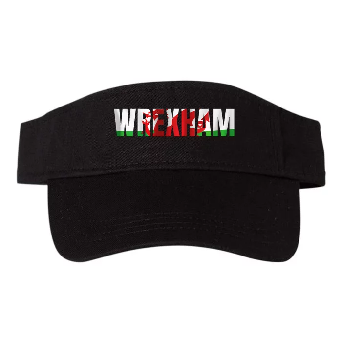 Wrexham Wales Flag Welsh Dragon Apparel Merchandise Valucap Bio-Washed Visor