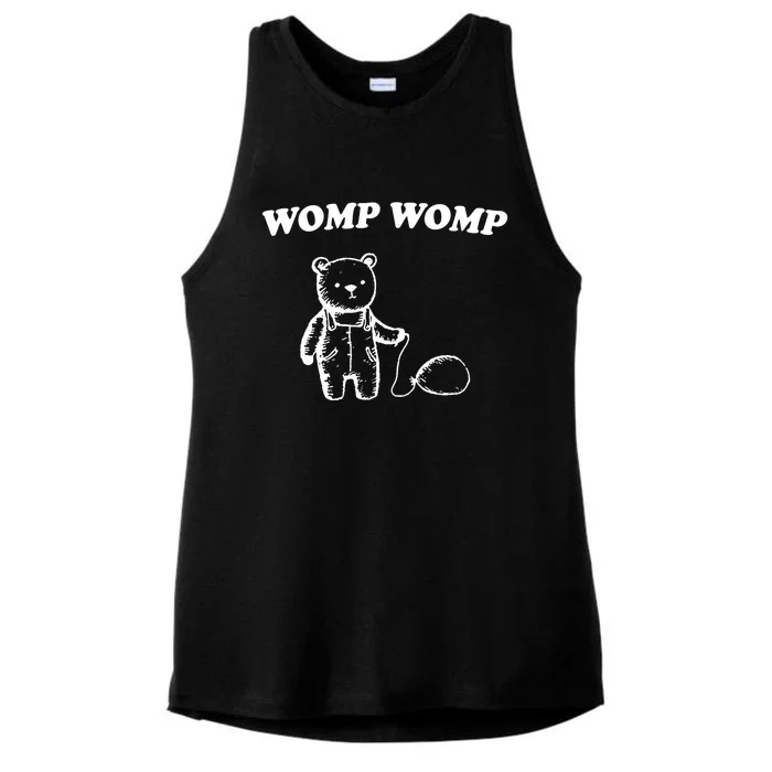 Womp Womp Funny Quote Cartoon Bear Ladies Tri-Blend Wicking Tank