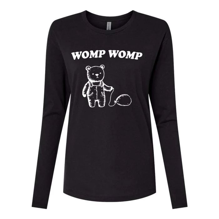 Womp Womp Funny Quote Cartoon Bear Womens Cotton Relaxed Long Sleeve T-Shirt