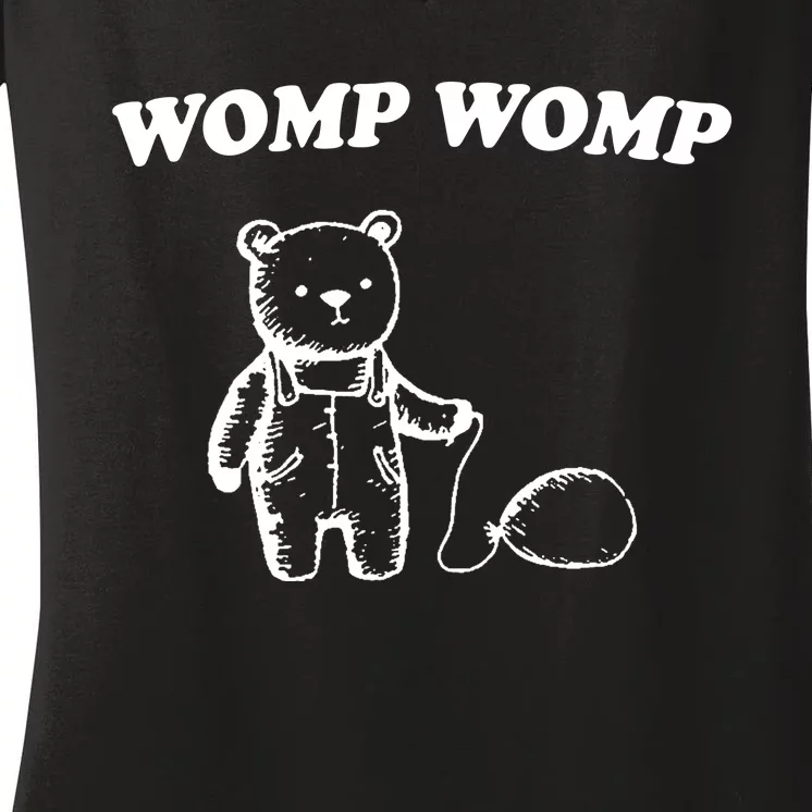 Womp Womp Funny Quote Cartoon Bear Women's V-Neck T-Shirt