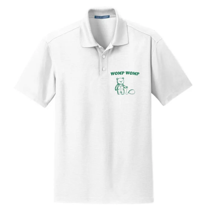 Womp Womp Funny Meme Bear Dry Zone Grid Performance Polo