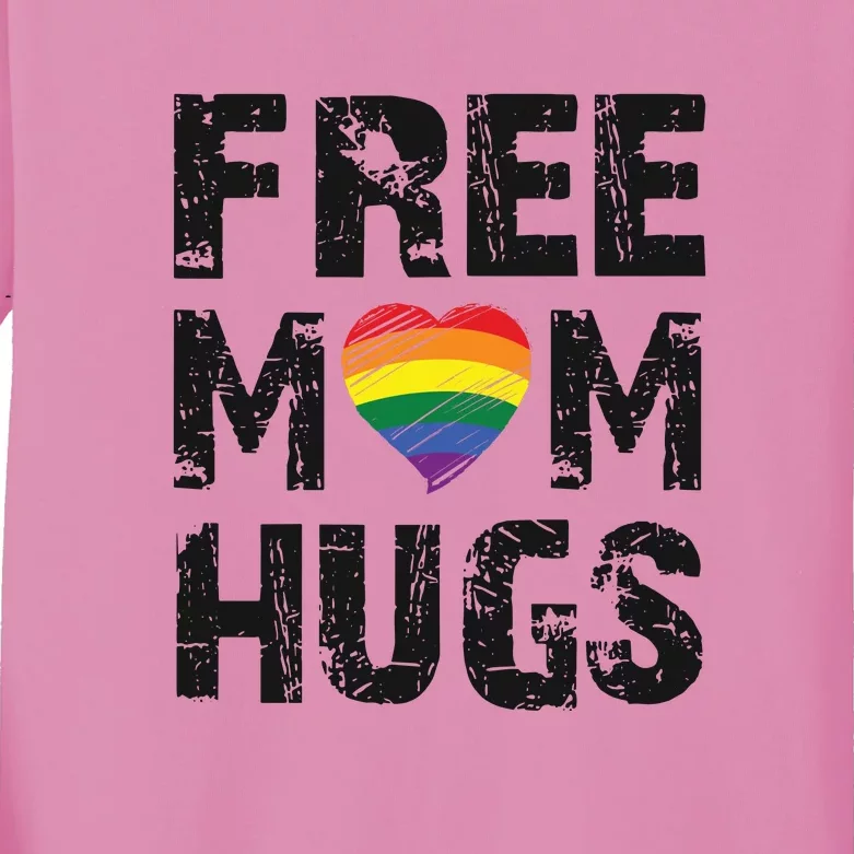 Womens Womens Free Mom Hugs Cute LGBT Pride Gay Gift. Kids Long Sleeve Shirt