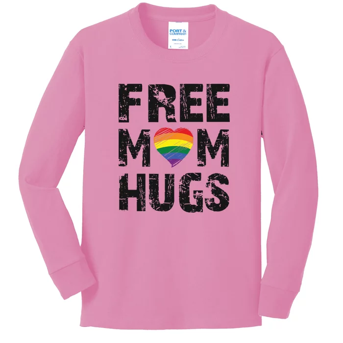 Womens Womens Free Mom Hugs Cute LGBT Pride Gay Gift. Kids Long Sleeve Shirt