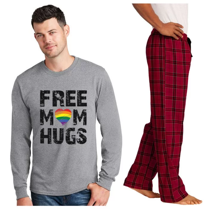 Womens Womens Free Mom Hugs Cute LGBT Pride Gay Gift. Long Sleeve Pajama Set