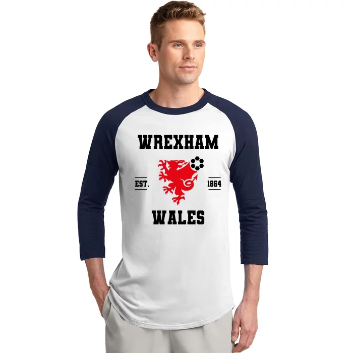 Wrexham Wales Football Gift Baseball Sleeve Shirt